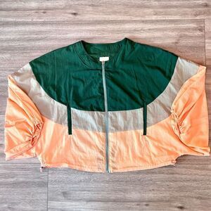 Anthropologie Elevenses Womens Multicolor Colorblock Windbreaker Jacket Size M/L